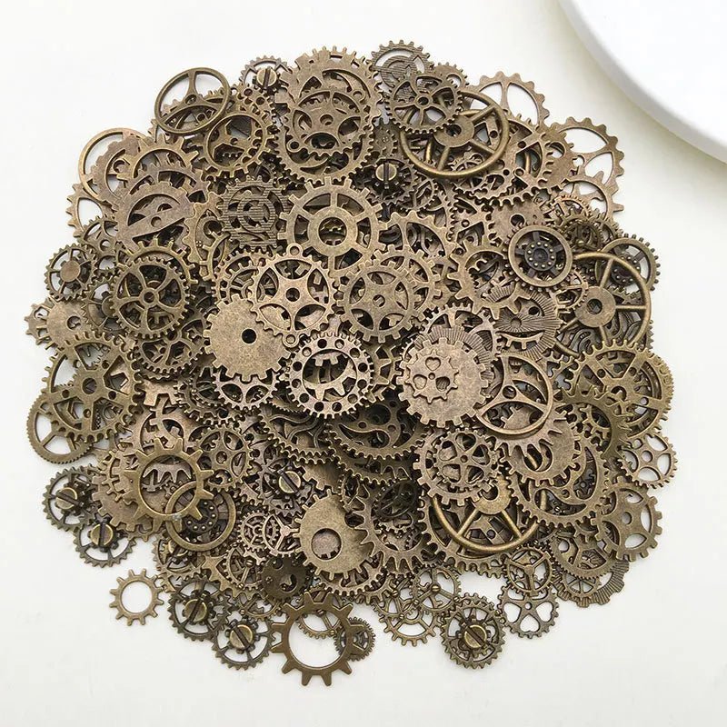 Breloques Engrenages Steampunk en Alliage de Zinc | 50g Mélange de Couleurs & Tailles pour DIY Bijoux - KAWAHIP - RukaCraft