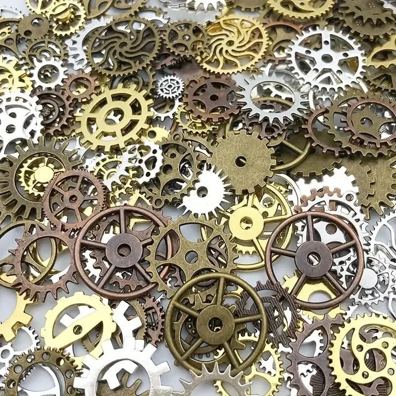 Breloques Engrenages Steampunk en Alliage de Zinc | 50g Mélange de Couleurs & Tailles pour DIY Bijoux - KAWAHIP - RukaCraft