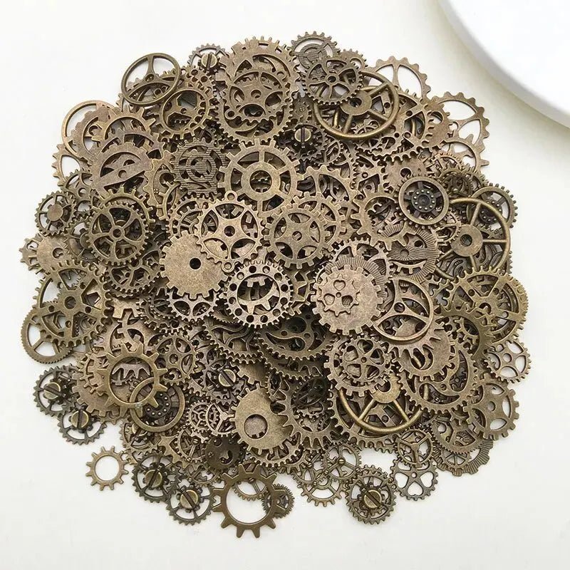 Breloques Engrenages Steampunk en Alliage de Zinc | 50g Mélange de Couleurs & Tailles pour DIY Bijoux - KAWAHIP - RukaCraft