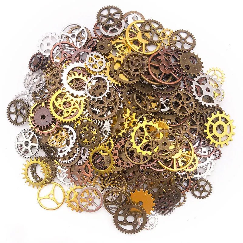 Breloques Engrenages Steampunk en Alliage de Zinc | 50g Mélange de Couleurs & Tailles pour DIY Bijoux - KAWAHIP - RukaCraft