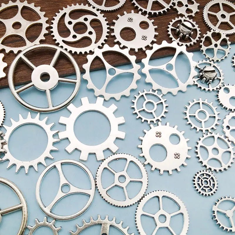 Breloques Engrenages Steampunk en Alliage de Zinc | 50g Mélange de Couleurs & Tailles pour DIY Bijoux - KAWAHIP - RukaCraft