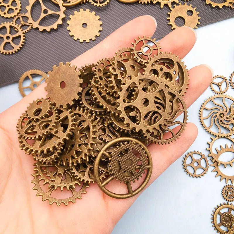 Breloques Engrenages Steampunk en Alliage de Zinc | 50g Mélange de Couleurs & Tailles pour DIY Bijoux - KAWAHIP - RukaCraft