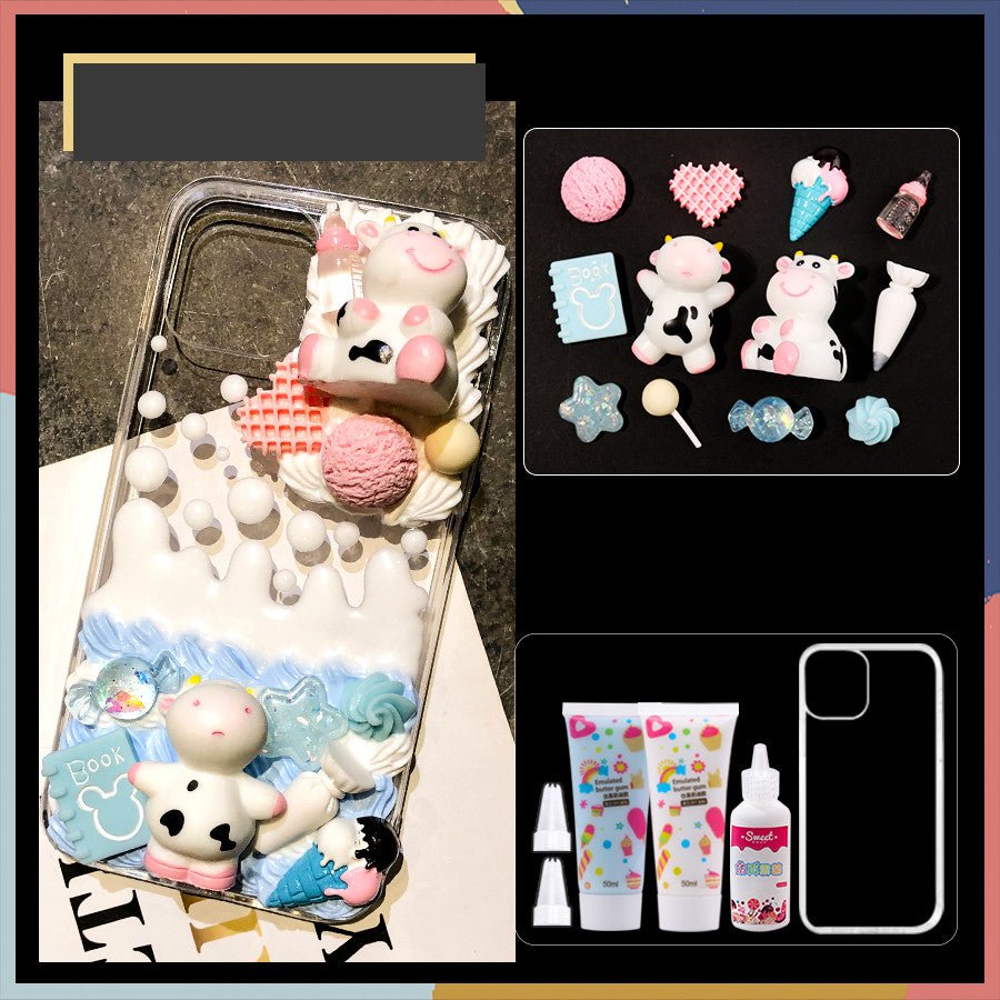 Charms kit - Handmade Cream Gel Phone Case DIY Material Pack - RukaCraft