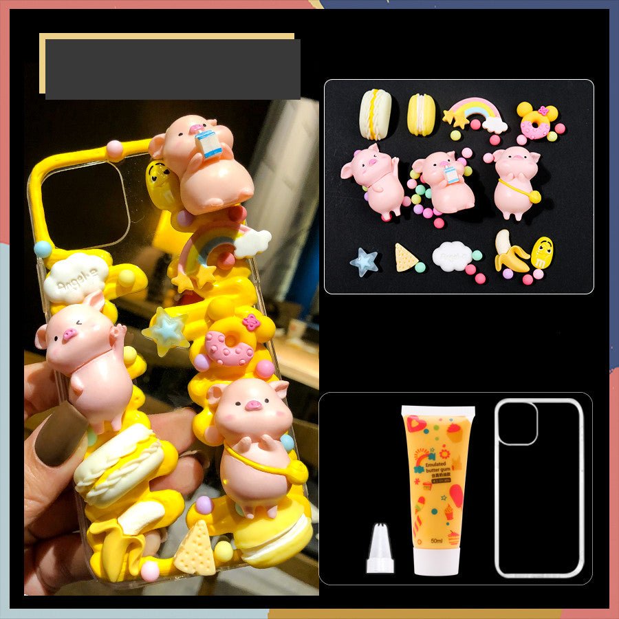 Charms kit - Handmade Cream Gel Phone Case DIY Material Pack - RukaCraft