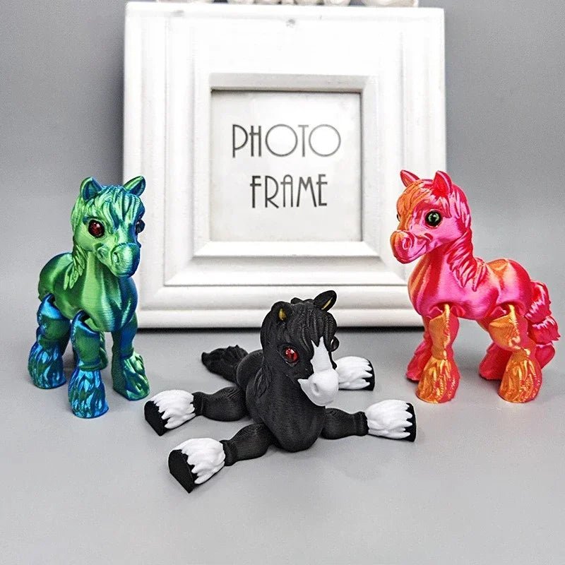Cheval Articulé Miniature | Jouet Anti - Stress & Décoration Bureau - Impression 3D PLA - RukaCraft