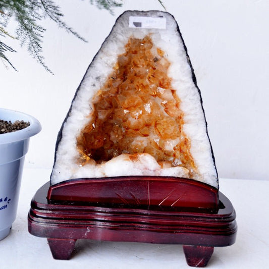 Citrine Cave Citrine Cluster Decoration Citrine Cave Original Stone Agate Cave Decoration Town House Lucky - RukaCraft