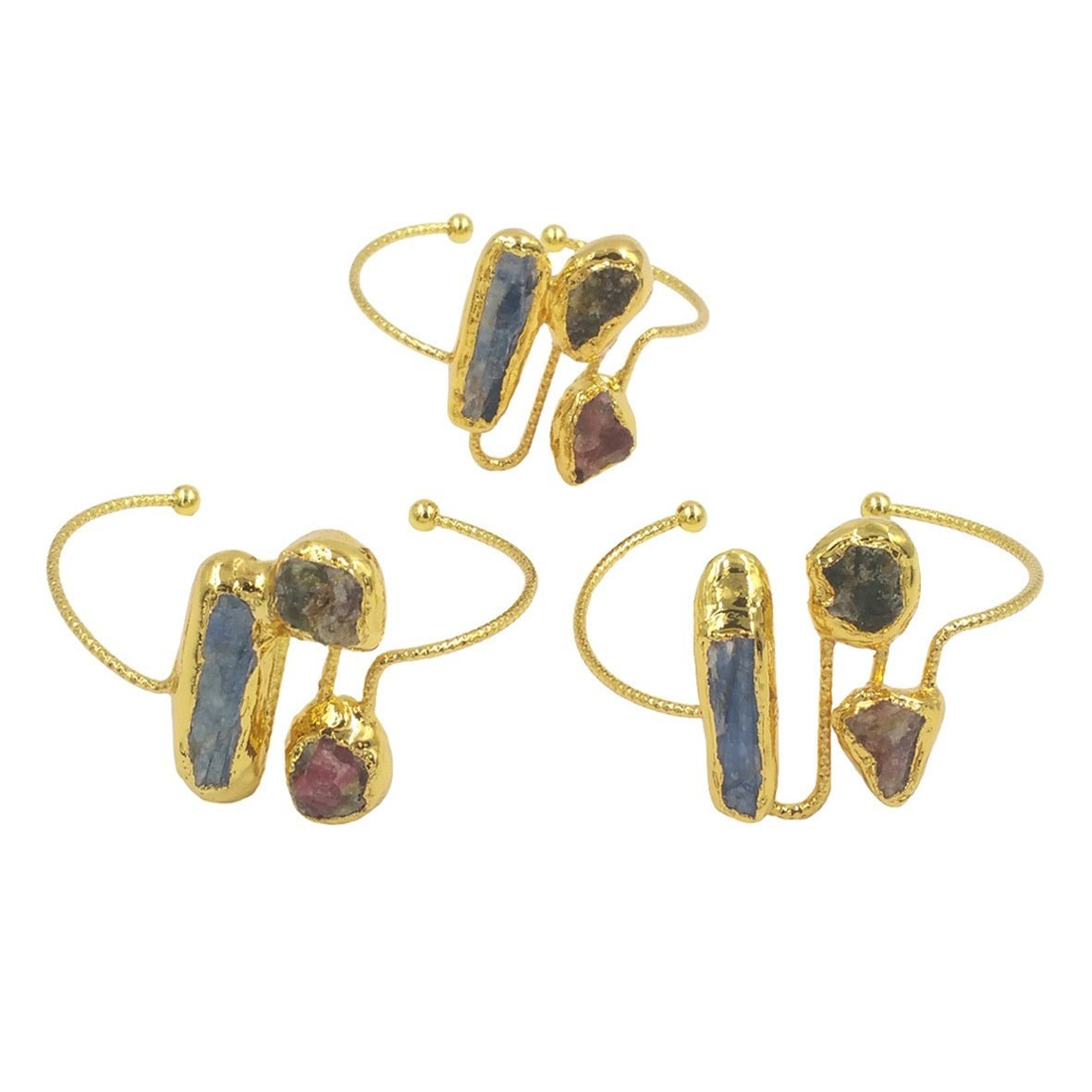 🌟 Classical Design Irregular Tourmaline Blue Stone Adjustable Bracelet — Earth’s Symphony, Artisan’s Legacy 🌟 - RukaCraft