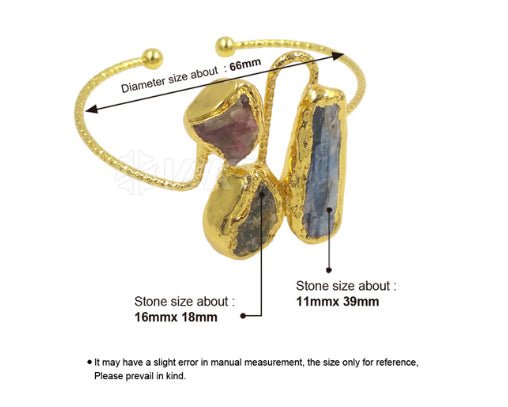 🌟 Classical Design Irregular Tourmaline Blue Stone Adjustable Bracelet — Earth’s Symphony, Artisan’s Legacy 🌟 - RukaCraft