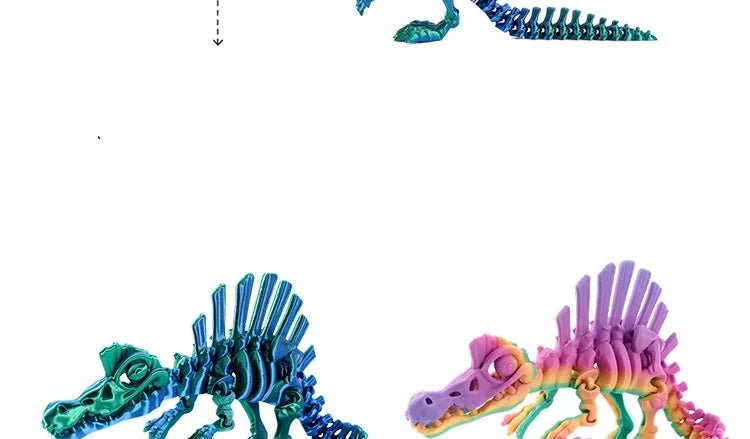 Dinosaure Articulé Modèle 3D | Jouet Créatif et Ornement de Bureau Mobile - Cadeau Enfant - RukaCraft