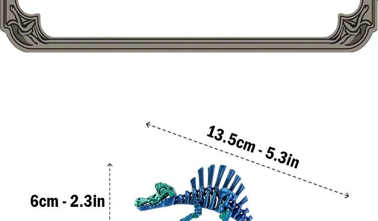 Dinosaure Articulé Modèle 3D | Jouet Créatif et Ornement de Bureau Mobile - Cadeau Enfant - RukaCraft