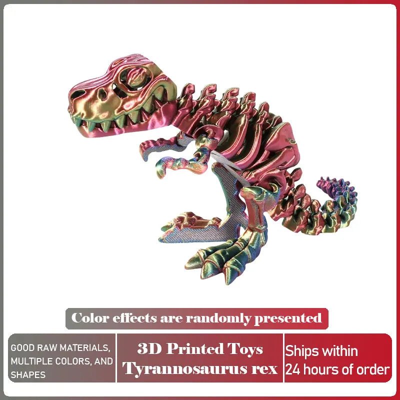Dinosaure Articulé Modèle 3D | Jouet Créatif et Ornement de Bureau Mobile - Cadeau Enfant - RukaCraft