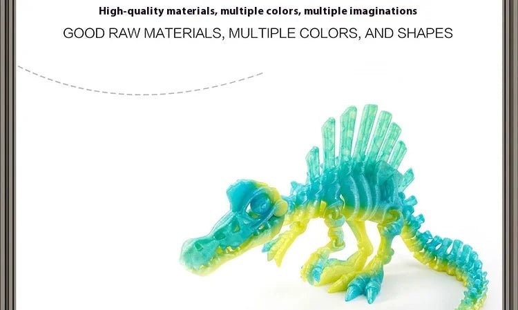 Dinosaure Articulé Modèle 3D | Jouet Créatif et Ornement de Bureau Mobile - Cadeau Enfant - RukaCraft