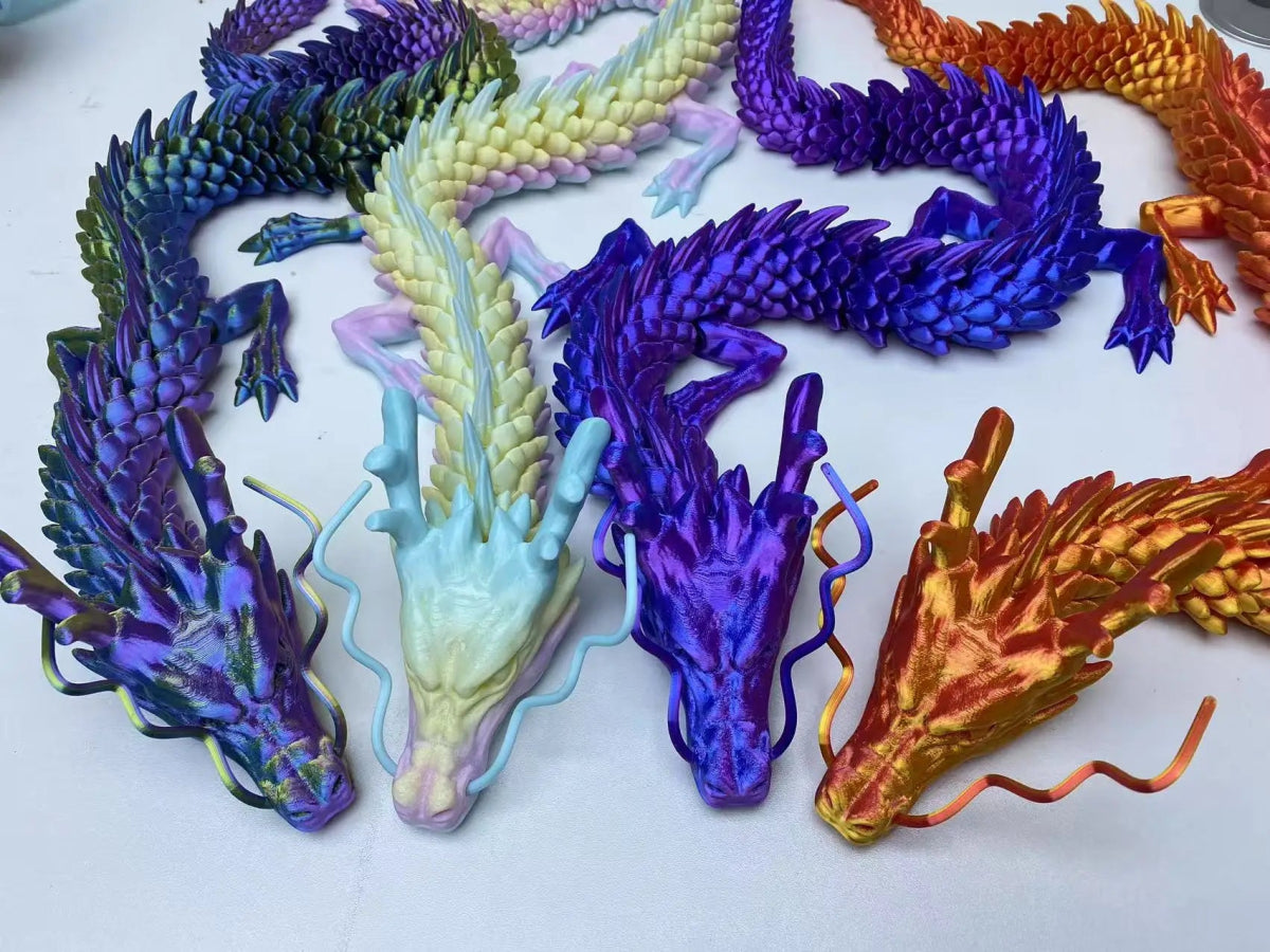 Dragon Articulé 3D Nautique | Jouet Créatif et Décoration de Bureau - Modèle Collection - RukaCraft