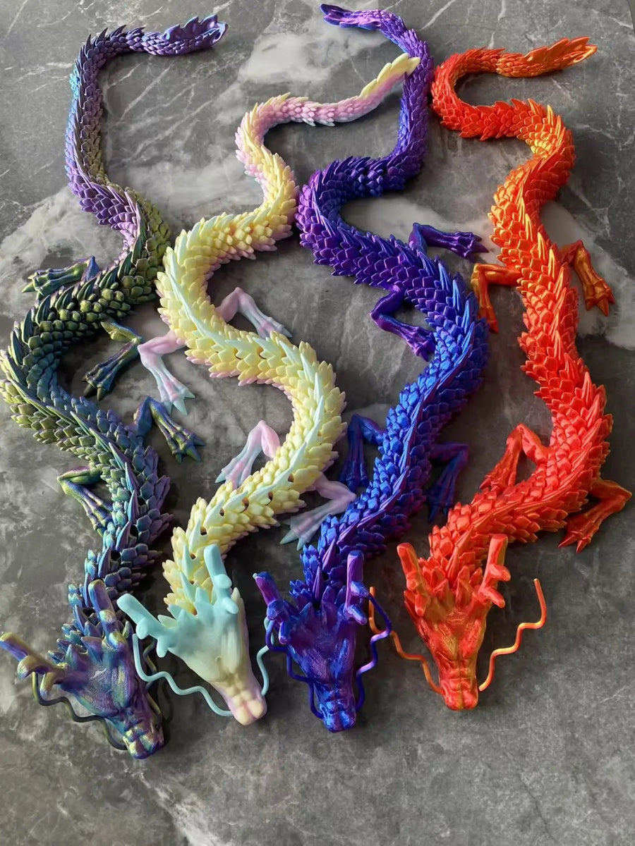 Dragon Articulé 3D Nautique | Jouet Créatif et Décoration de Bureau - Modèle Collection - RukaCraft