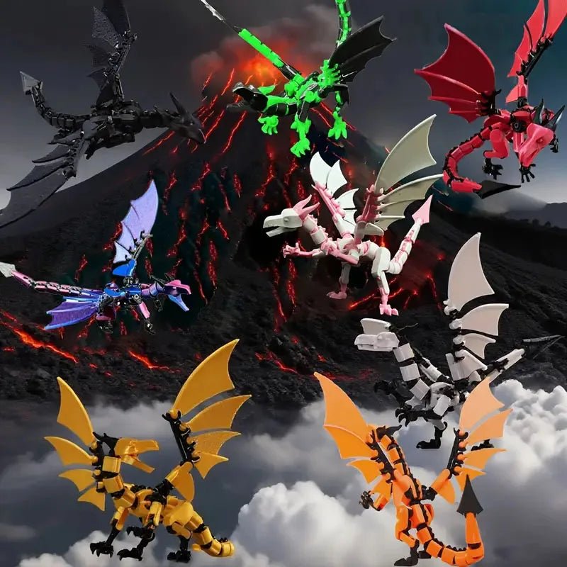 Dragon Articulé 3D PLA | Décoration Bureau Flexible, Bijou Créatif - Cadeau Noël & Halloween - RukaCraft