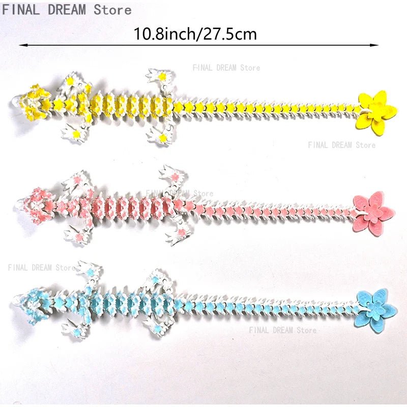 Dragon en Cristal Articulé 3D avec Fleurs de Cerisier | Jouet Anti - Stress - Décoration de Bureau - RukaCraft