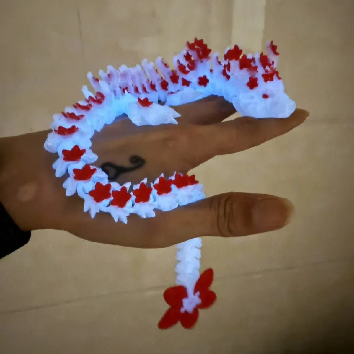 Dragon en Cristal Articulé 3D avec Fleurs de Cerisier | Jouet Anti - Stress - Décoration de Bureau - RukaCraft