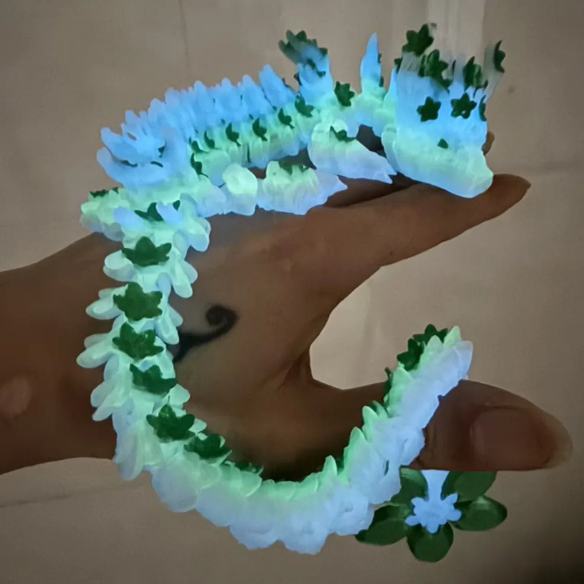 Dragon en Cristal Articulé 3D avec Fleurs de Cerisier | Jouet Anti - Stress - Décoration de Bureau - RukaCraft