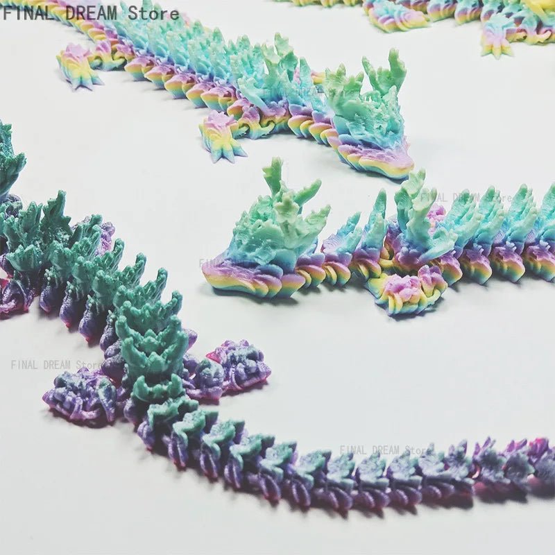 Dragon en Cristal Articulé 3D avec Fleurs de Cerisier | Jouet Anti - Stress - Décoration de Bureau - RukaCraft