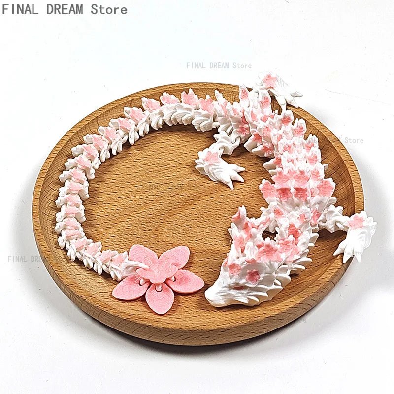 Dragon en Cristal Articulé 3D avec Fleurs de Cerisier | Jouet Anti - Stress - Décoration de Bureau - RukaCraft