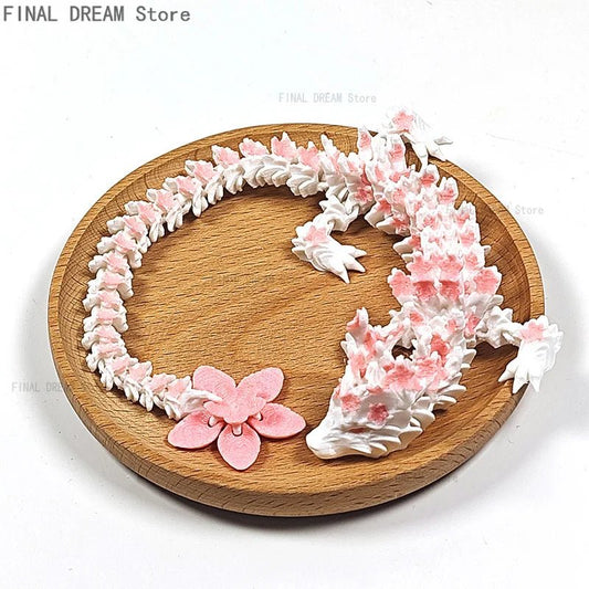 Dragon en Cristal Articulé 3D avec Fleurs de Cerisier | Jouet Anti - Stress - Décoration de Bureau - RukaCraft