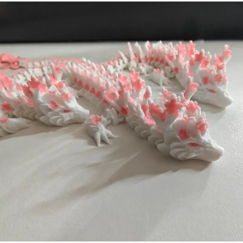 Dragon en Cristal Articulé 3D avec Fleurs de Cerisier | Jouet Anti - Stress - Décoration de Bureau - RukaCraft