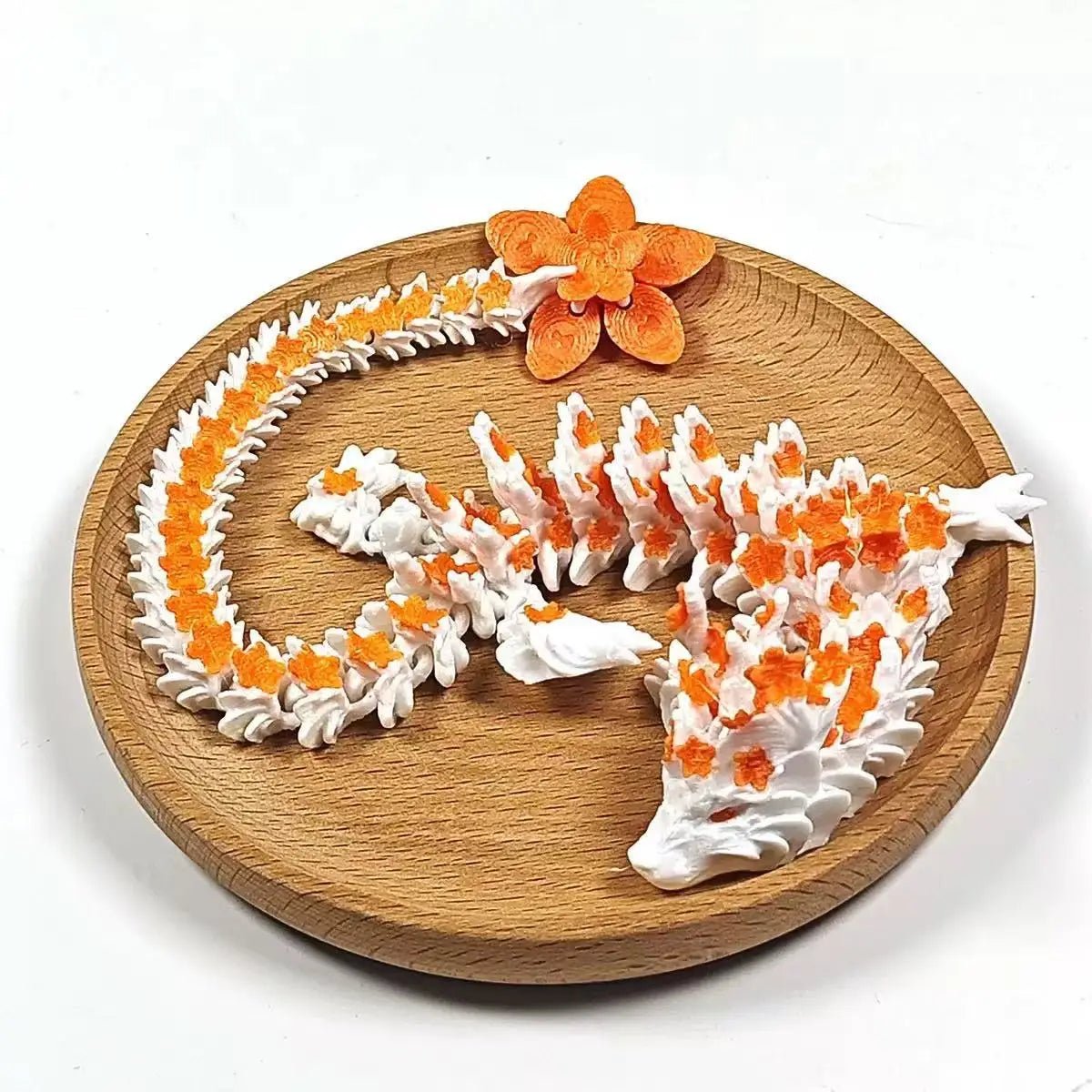 Dragon en Cristal Articulé 3D avec Fleurs de Cerisier | Jouet Anti - Stress - Décoration de Bureau - RukaCraft