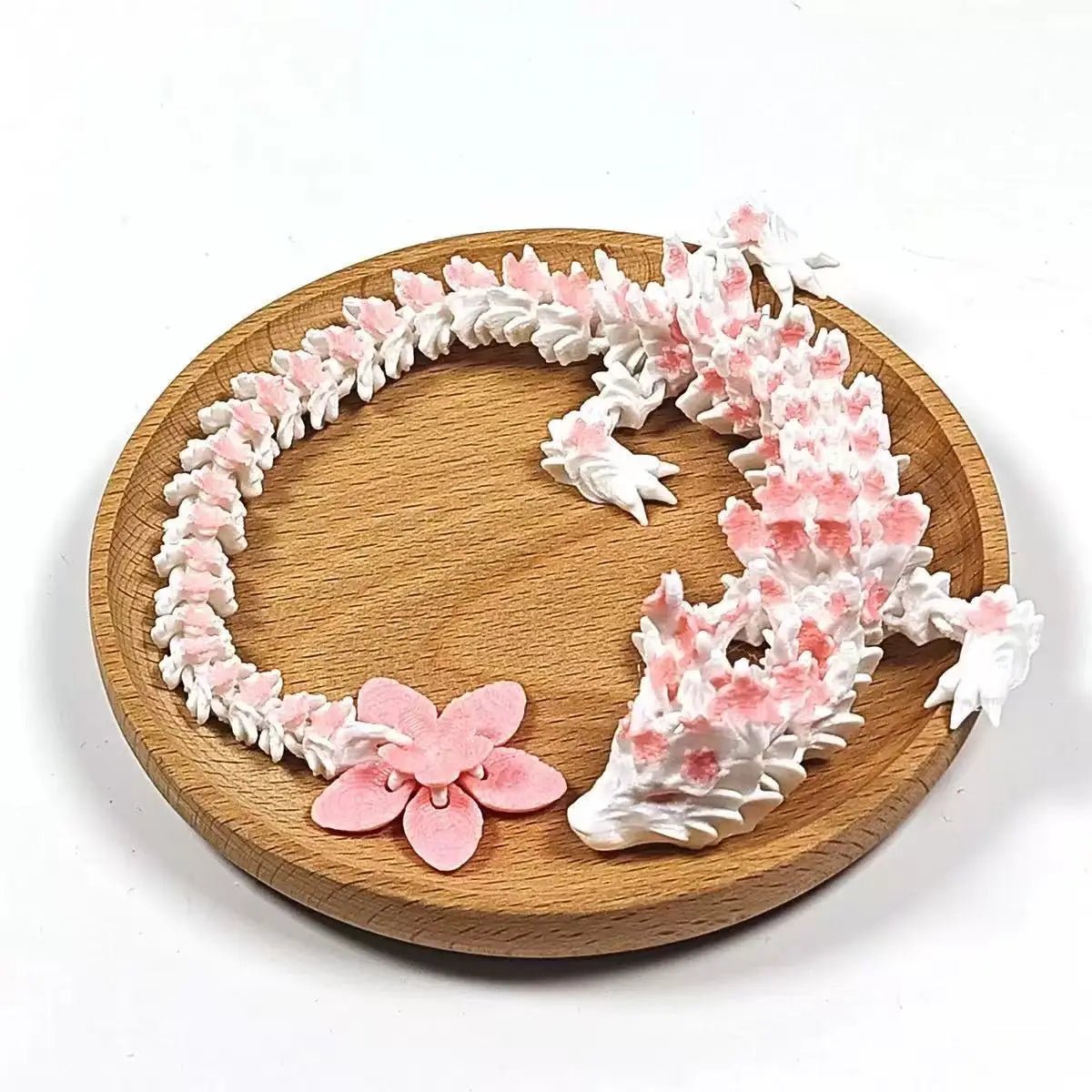 Dragon en Cristal Articulé 3D avec Fleurs de Cerisier | Jouet Anti - Stress - Décoration de Bureau - RukaCraft