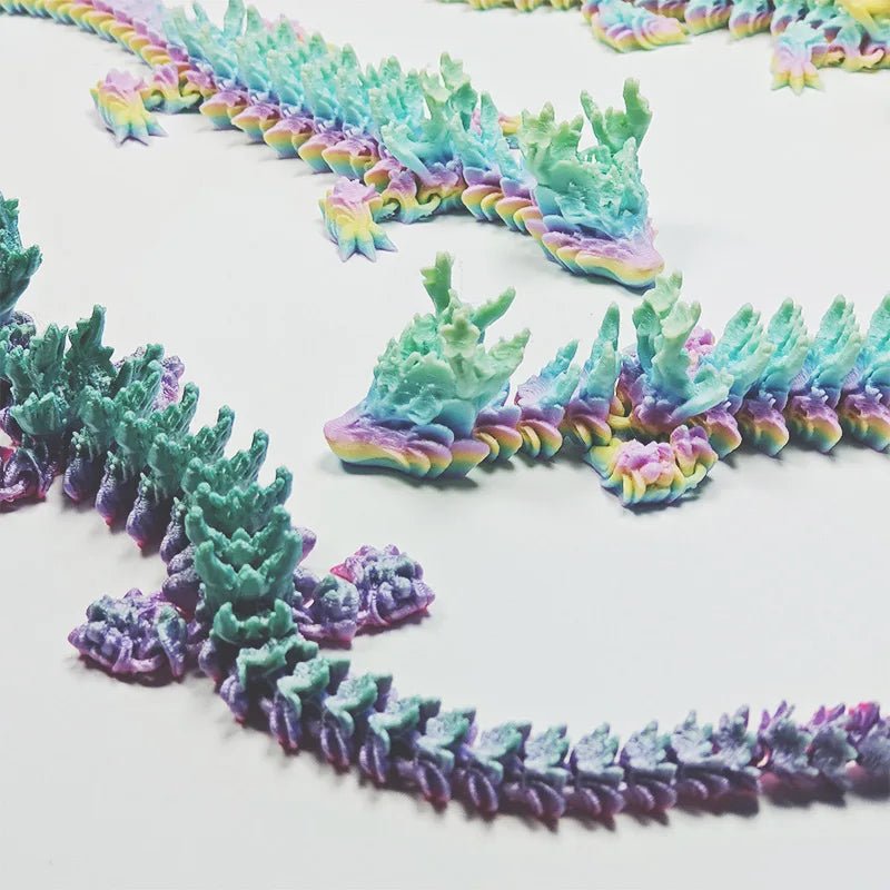 Dragon en Cristal Articulé 3D avec Fleurs de Cerisier | Jouet Anti - Stress - Décoration de Bureau - RukaCraft