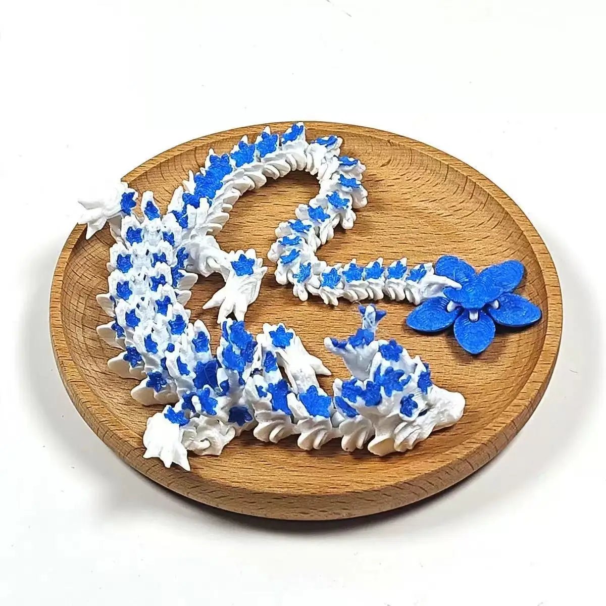 Dragon en Cristal Articulé 3D avec Fleurs de Cerisier | Jouet Anti - Stress - Décoration de Bureau - RukaCraft