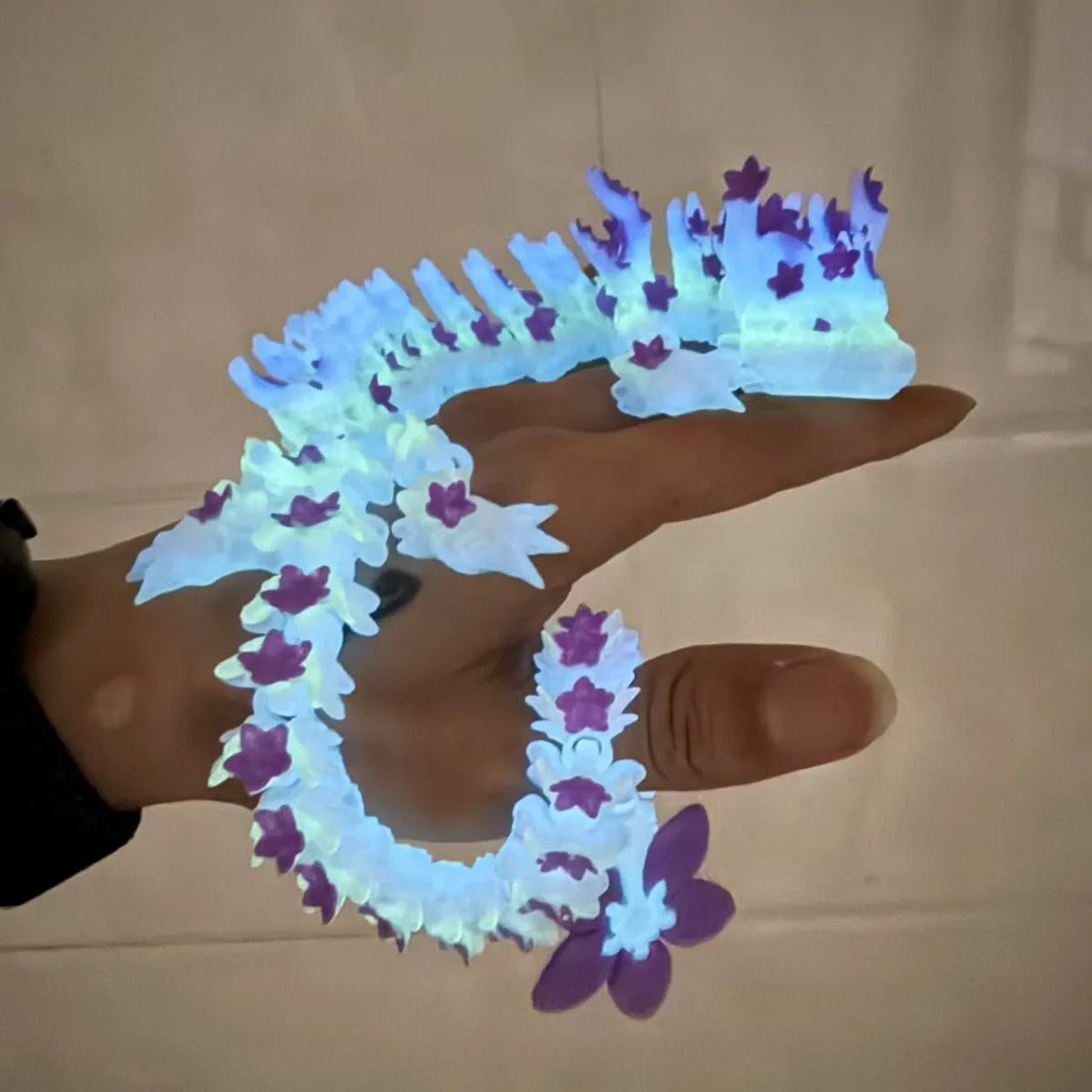 Dragon en Cristal Articulé 3D avec Fleurs de Cerisier | Jouet Anti - Stress - Décoration de Bureau - RukaCraft