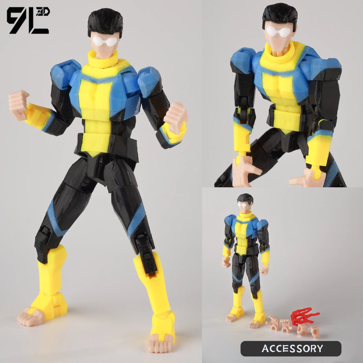 Figurine 3D Invincible Boy 14cm Articulée | Modèle Collection à Pièces Interchangeables - Cadeau - RukaCraft