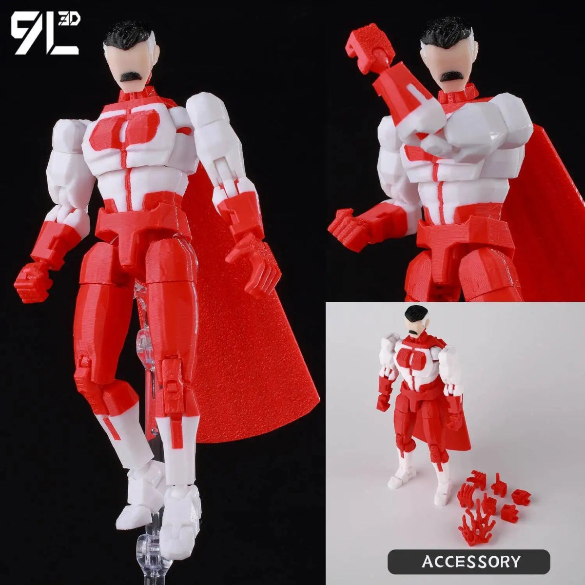 Figurine 3D Invincible Boy 14cm Articulée | Modèle Collection à Pièces Interchangeables - Cadeau - RukaCraft