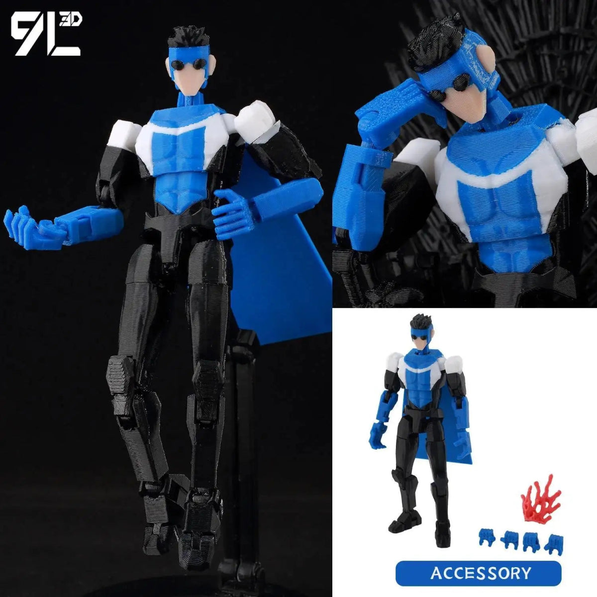 Figurine 3D Invincible Boy 14cm Articulée | Modèle Collection à Pièces Interchangeables - Cadeau - RukaCraft