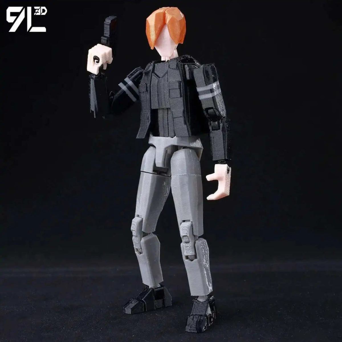 Figurine Action 9L3D Articulée 13cm | Modèle Collection Personnage de Jeu - Pièces Interchangeables | Impression 3D - RukaCraft