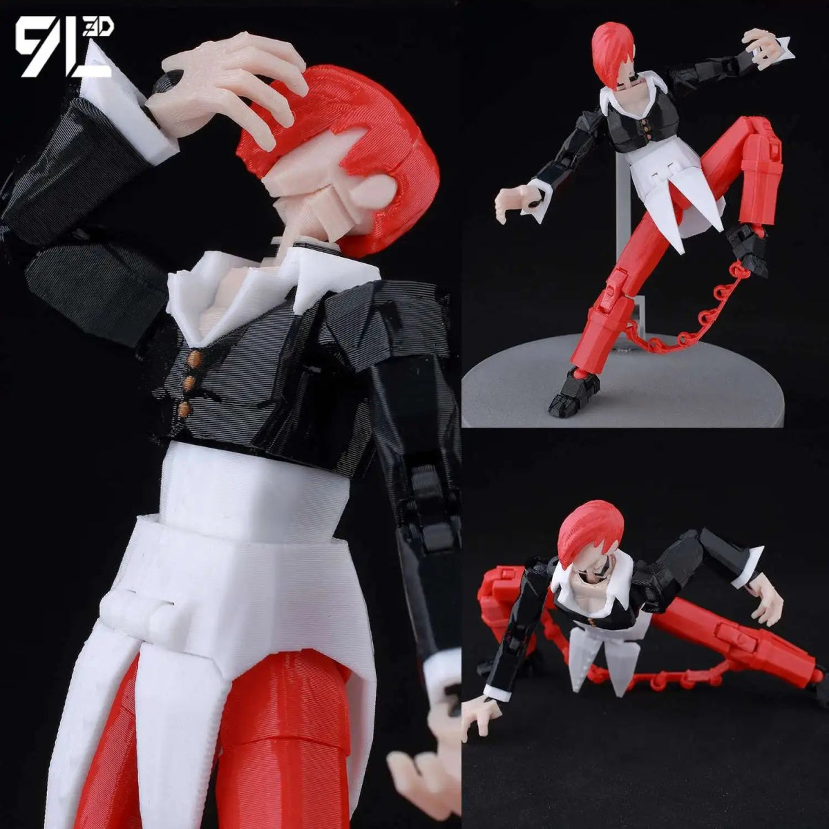 Figurine Action 9L3D Articulée 13cm | Modèle Collection Personnage de Jeu - Pièces Interchangeables | Impression 3D - RukaCraft