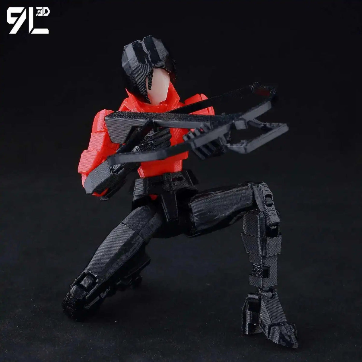 Figurine Action 9L3D Articulée 13cm | Modèle Collection Personnage de Jeu - Pièces Interchangeables | Impression 3D - RukaCraft