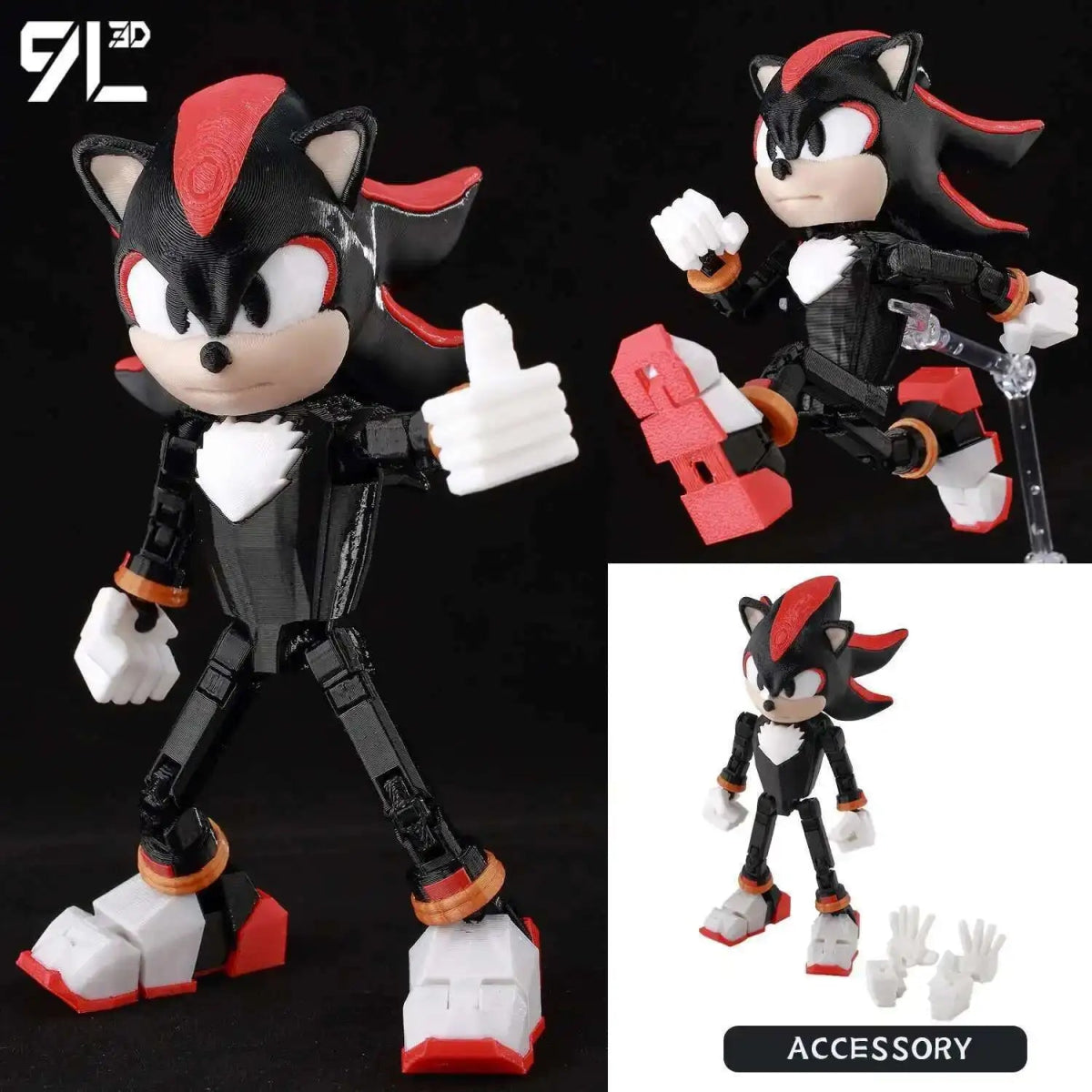 Figurine Action 9L3D Articulée 13cm | Modèle Collection Personnage de Jeu - Pièces Interchangeables | Impression 3D - RukaCraft