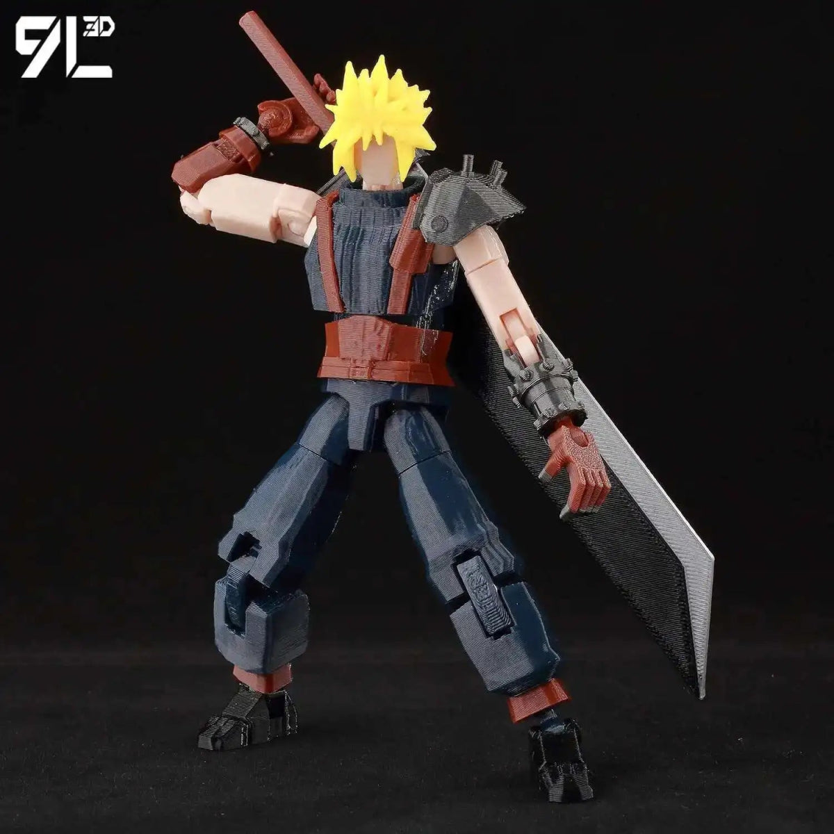 Figurine Action 9L3D Articulée 13cm | Modèle Collection Personnage de Jeu - Pièces Interchangeables | Impression 3D - RukaCraft