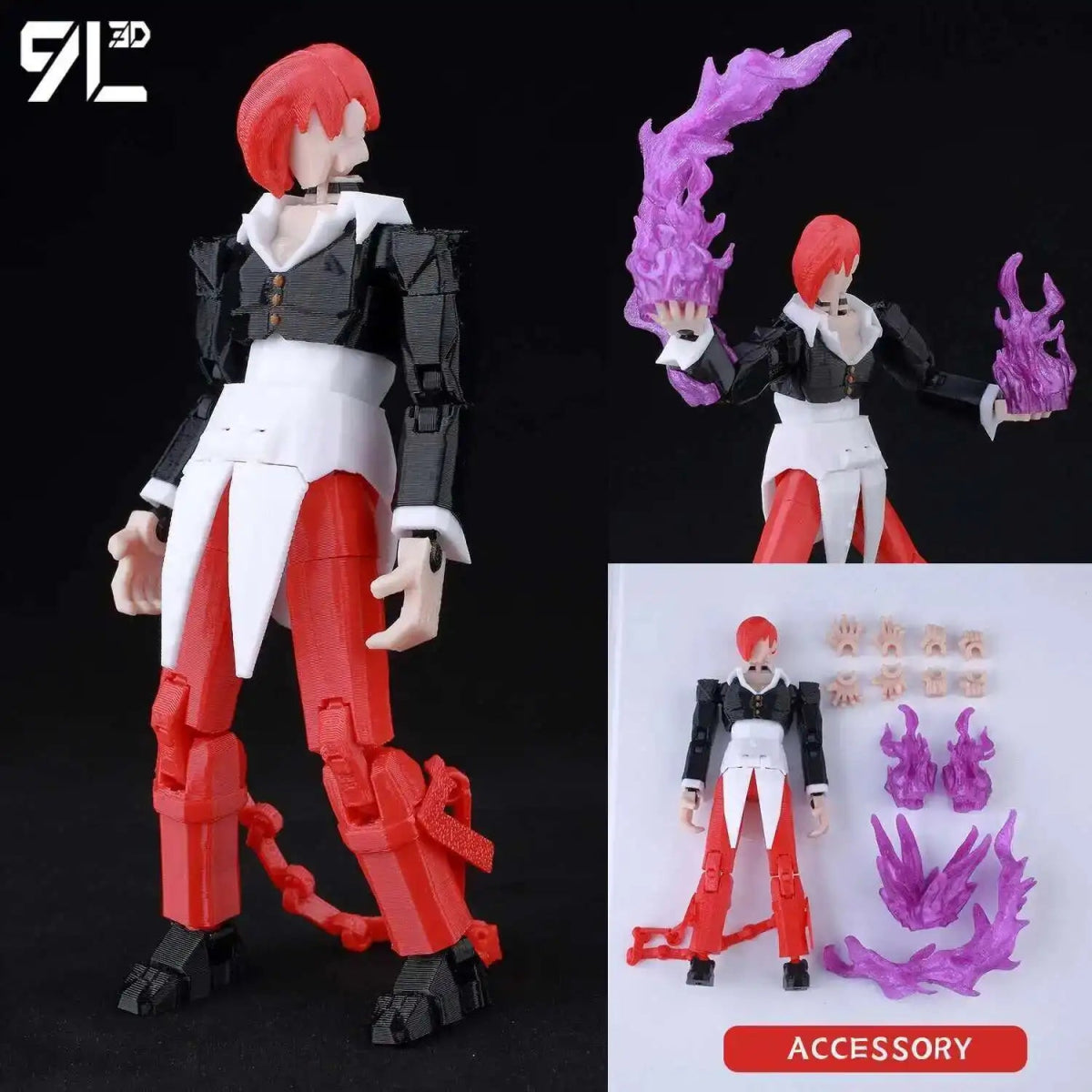 Figurine Action 9L3D Articulée 13cm | Modèle Collection Personnage de Jeu - Pièces Interchangeables | Impression 3D - RukaCraft