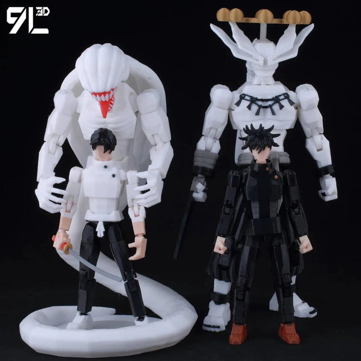 Figurine Articulée 3D Jujutsu Kaisen 13+ cm | Fushiguro Toji, Gojo Satoru, Yuji - Pièces Interchangeables|Impression 3D - RukaCraft