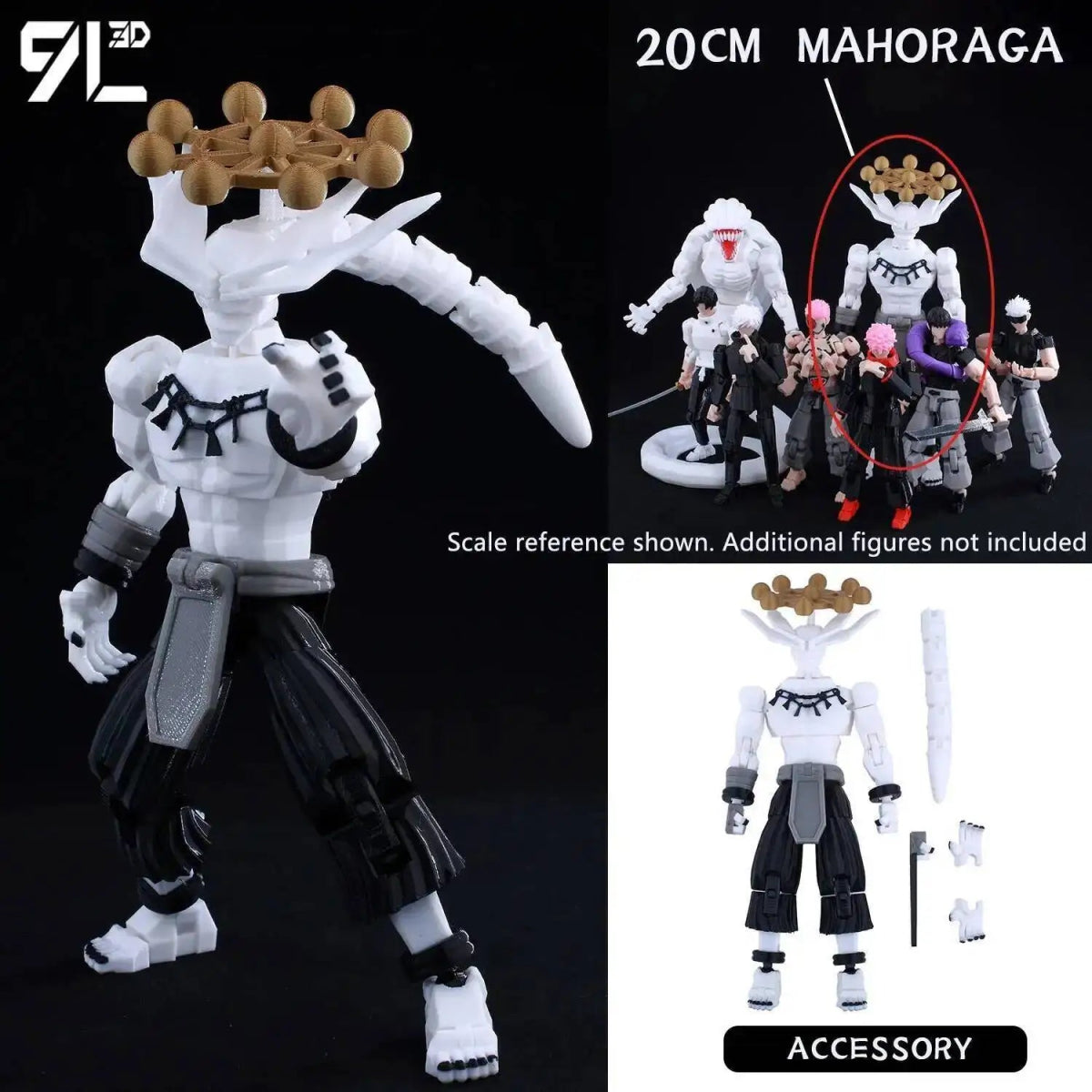Figurine Articulée 3D Jujutsu Kaisen 13+ cm | Fushiguro Toji, Gojo Satoru, Yuji - Pièces Interchangeables|Impression 3D - RukaCraft