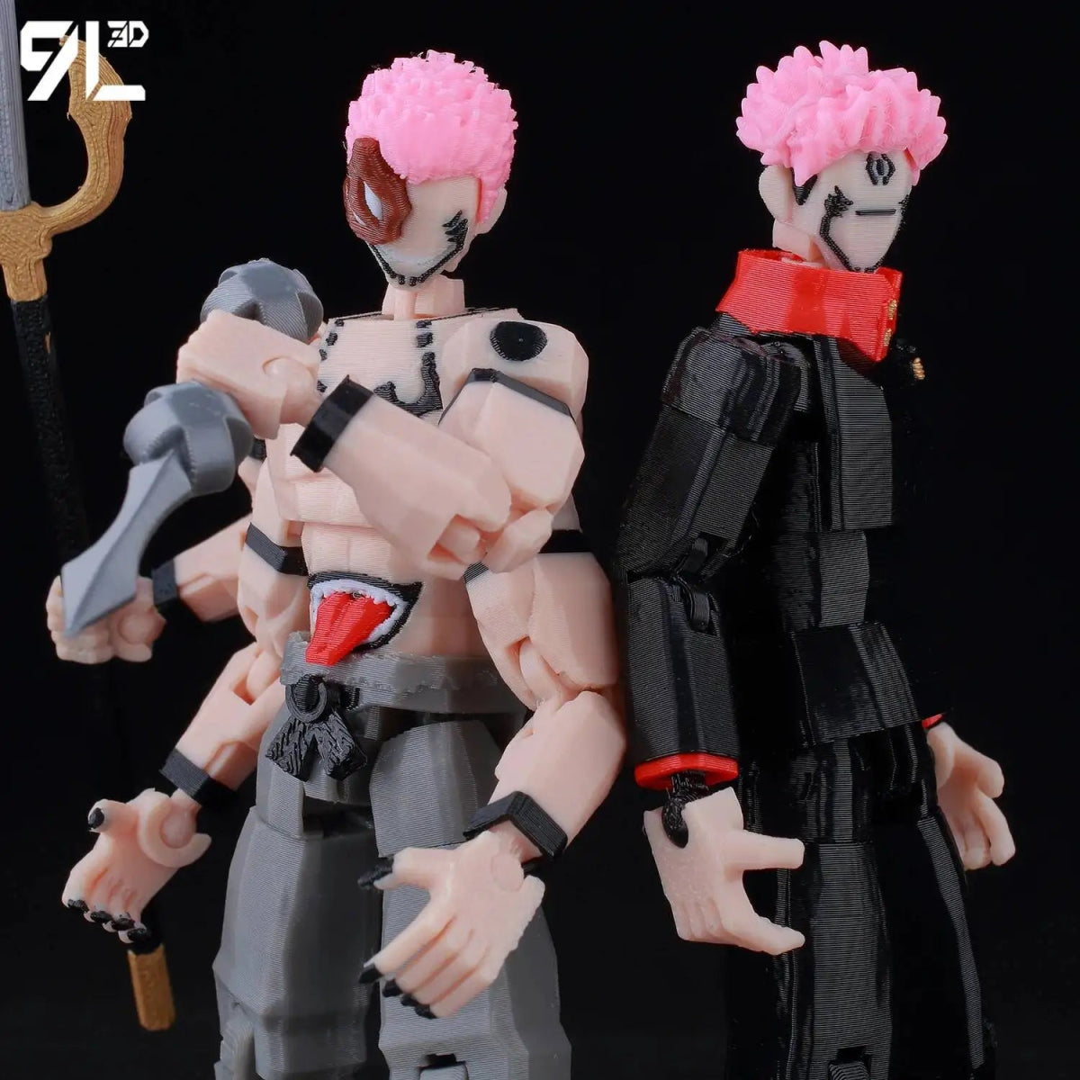 Figurine Articulée 3D Jujutsu Kaisen 13+ cm | Fushiguro Toji, Gojo Satoru, Yuji - Pièces Interchangeables|Impression 3D - RukaCraft