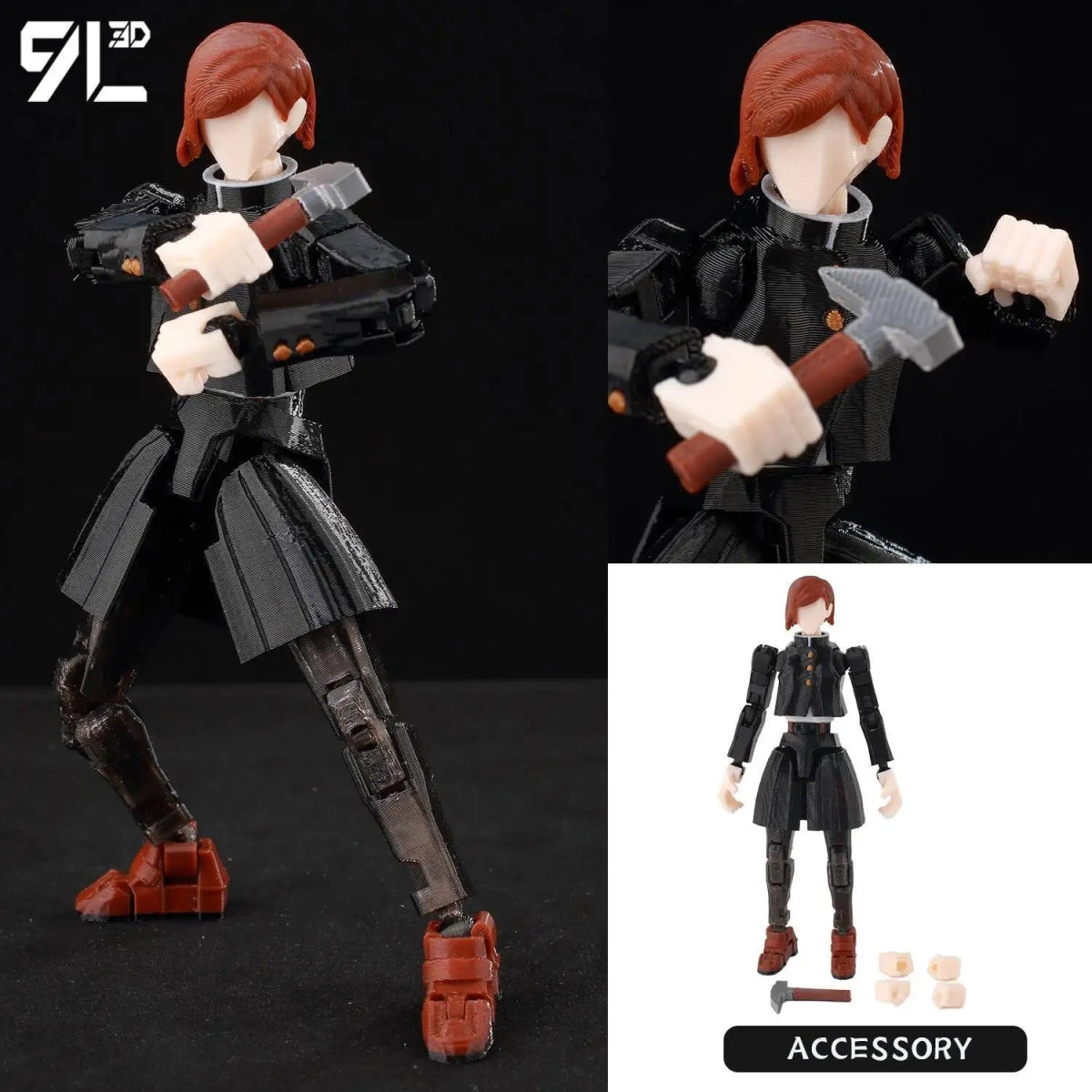 Figurine Articulée 3D Jujutsu Kaisen 13+ cm | Fushiguro Toji, Gojo Satoru, Yuji - Pièces Interchangeables|Impression 3D - RukaCraft