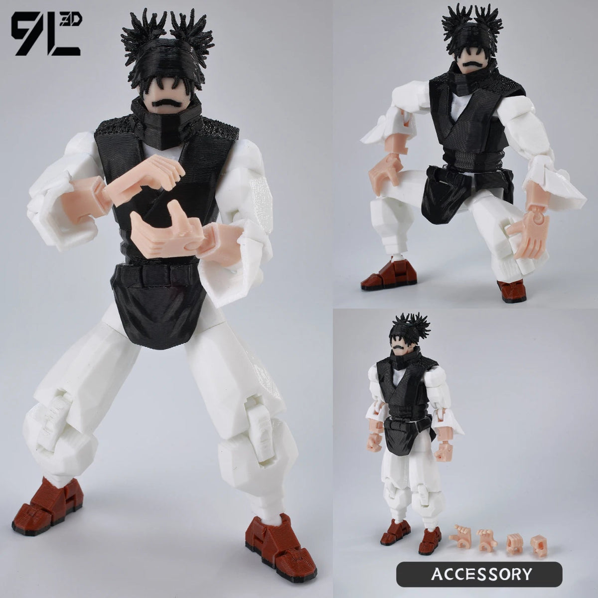 Figurine Articulée 3D Jujutsu Kaisen 13+ cm | Fushiguro Toji, Gojo Satoru, Yuji - Pièces Interchangeables|Impression 3D - RukaCraft