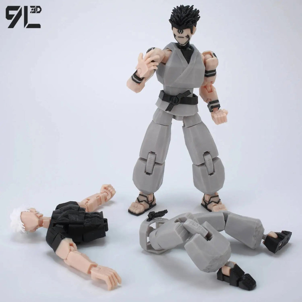 Figurine Articulée 3D Jujutsu Kaisen 13+ cm | Fushiguro Toji, Gojo Satoru, Yuji - Pièces Interchangeables|Impression 3D - RukaCraft