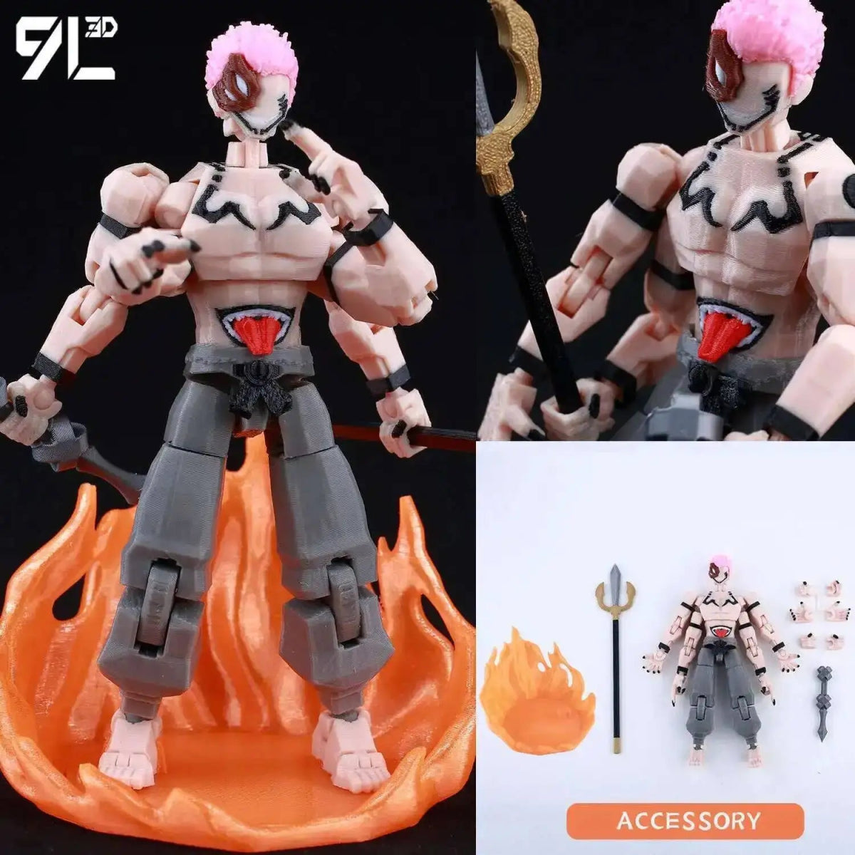 Figurine Articulée 3D Jujutsu Kaisen 13+ cm | Fushiguro Toji, Gojo Satoru, Yuji - Pièces Interchangeables|Impression 3D - RukaCraft