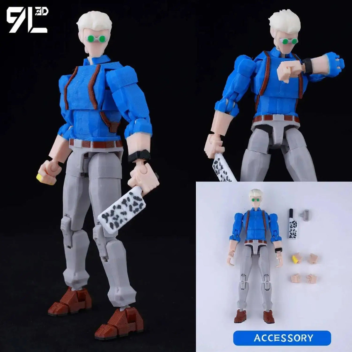 Figurine Articulée 3D Jujutsu Kaisen 13+ cm | Fushiguro Toji, Gojo Satoru, Yuji - Pièces Interchangeables|Impression 3D - RukaCraft