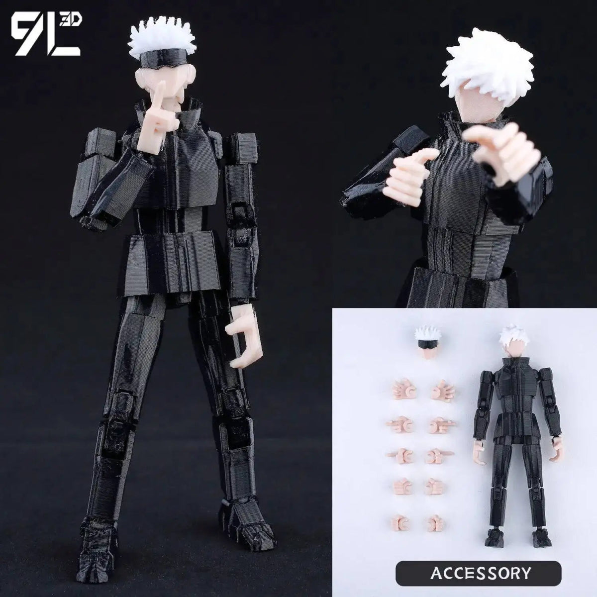 Figurine Articulée 3D Jujutsu Kaisen 13+ cm | Fushiguro Toji, Gojo Satoru, Yuji - Pièces Interchangeables|Impression 3D - RukaCraft