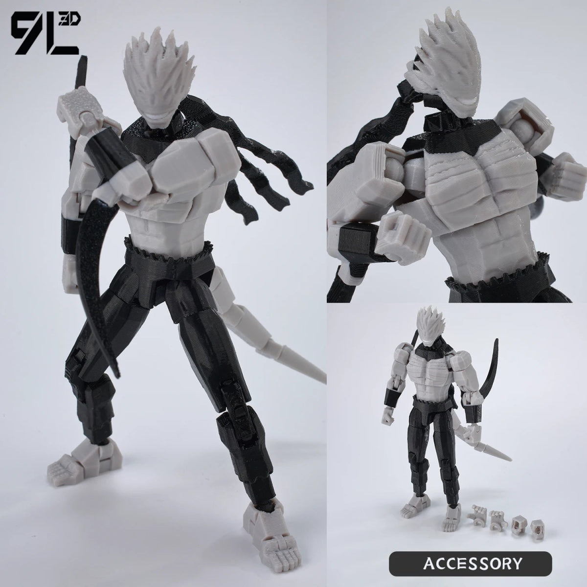 Figurine Articulée 3D Jujutsu Kaisen 13+ cm | Fushiguro Toji, Gojo Satoru, Yuji - Pièces Interchangeables|Impression 3D - RukaCraft